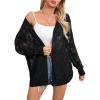 imageSHENHE Womens Loose Fit Open Front Colorful Space Dye Drop Shoulder Cardigan SweaterBlack