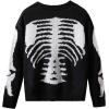 imageSHENHE Boys Graphic Skeleton Print Button Down V Neck Long Sleeve Halloween CardiganBlack and White