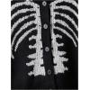imageSHENHE Boys Graphic Skeleton Print Button Down V Neck Long Sleeve Halloween CardiganBlack and White