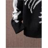 imageSHENHE Boys Graphic Skeleton Print Button Down V Neck Long Sleeve Halloween CardiganBlack and White