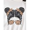 imageSHENHE Girls Graphic Print Cut Out Shoulder Asymmetrical Cute Sweatshirt Pullover TopWhite