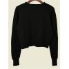 imageSHENHE Womens Crewneck Button Down Long Sleeve Cardigan Loose Casual Sweater TopBlack