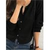 imageSHENHE Womens Crewneck Button Down Long Sleeve Cardigan Loose Casual Sweater TopBlack