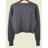 imageSHENHE Womens Crewneck Button Down Long Sleeve Cardigan Loose Casual Sweater TopGrey