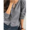 imageSHENHE Womens Crewneck Button Down Long Sleeve Cardigan Loose Casual Sweater TopGrey
