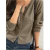 imageSHENHE Womens Crewneck Button Down Long Sleeve Cardigan Loose Casual Sweater TopKhaki