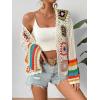 imageSHENHE Womens Floral Crochet Cardigan Hollow Out Open Front Long Sleeve Cardigan SweaterApricot