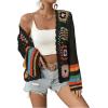 imageSHENHE Womens Floral Crochet Cardigan Hollow Out Open Front Long Sleeve Cardigan SweaterBlack