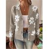imageSHENHE Womens Floral Print Button Down Cardigan V Neck Drop Shoulder Knit OuterwearApricot a
