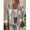 imageSHENHE Womens Floral Print Button Down Cardigan V Neck Drop Shoulder Knit OuterwearKhaki a