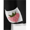 imageSHENHE Womens Strawberry Pattern Open Front Bishop Sleeve Casual CardiganBlack