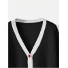 imageSHENHE Womens Strawberry Pattern Open Front Bishop Sleeve Casual CardiganBlack