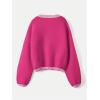 imageSHENHE Womens Strawberry Pattern Open Front Bishop Sleeve Casual CardiganHot Pink