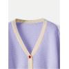 imageSHENHE Womens Strawberry Pattern Open Front Bishop Sleeve Casual CardiganPurple