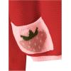 imageSHENHE Womens Strawberry Pattern Open Front Bishop Sleeve Casual CardiganRed