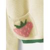 imageSHENHE Womens Strawberry Pattern Open Front Bishop Sleeve Casual CardiganYellow