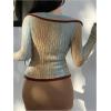 imageSHENHE Womens Zip Up Cardigan Collared Long Sleeve Fitted Y2k Knit Crop Top SweaterMint Green