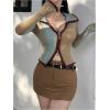 imageSHENHE Womens Zip Up Cardigan Collared Long Sleeve Fitted Y2k Knit Crop Top SweaterMint Green