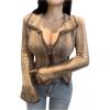 imageSHENHE Womens Zip Up Cardigan Collared Long Sleeve Fitted Y2k Knit Crop Top SweaterMustard Green
