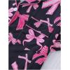imageSHENHE Womens 2 Piece Pajama Set Bow Graphic Button Down Short Sleeve Lapel Shirt Pj Short SetBlack