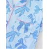 imageSHENHE Womens 2 Piece Pajama Set Bow Graphic Button Down Short Sleeve Lapel Shirt Pj Short SetBlue
