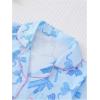 imageSHENHE Womens 2 Piece Pajama Set Bow Graphic Button Down Short Sleeve Lapel Shirt Pj Short SetBlue