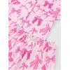 imageSHENHE Womens 2 Piece Pajama Set Bow Graphic Button Down Short Sleeve Lapel Shirt Pj Short SetDeep Pink