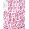 imageSHENHE Womens 2 Piece Pajama Set Bow Graphic Button Down Short Sleeve Lapel Shirt Pj Short SetMonkey Pink