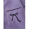 imageSHENHE Womens 2 Piece Pajama Set Bow Graphic Button Down Short Sleeve Lapel Shirt Pj Short SetPurple
