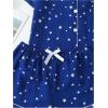 imageSHENHE Womens 2 Piece Pajama Set Bow Graphic Button Down Short Sleeve Lapel Shirt Pj Short SetStar Blue
