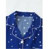 imageSHENHE Womens 2 Piece Pajama Set Bow Graphic Button Down Short Sleeve Lapel Shirt Pj Short SetStar Blue