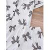 imageSHENHE Womens 2 Piece Pajama Set Bow Graphic Button Down Short Sleeve Lapel Shirt Pj Short SetWhite