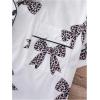 imageSHENHE Womens 2 Piece Pajama Set Bow Graphic Button Down Short Sleeve Lapel Shirt Pj Short SetWhite