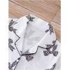imageSHENHE Womens 2 Piece Pajama Set Bow Graphic Button Down Short Sleeve Lapel Shirt Pj Short SetWhite
