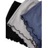 imageSHENHE Womens 3 Sets Cute Sleepwear Bow Front Lettuce Trim Cami and Shorts Pajama SetBlue Grey Black