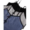 imageSHENHE Womens 3 Sets Cute Sleepwear Bow Front Lettuce Trim Cami and Shorts Pajama SetBlue Grey Black