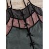 imageSHENHE Womens 3 Sets Cute Sleepwear Bow Front Lettuce Trim Cami and Shorts Pajama SetGrey Green Pink