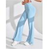 imageSHENHE Womens Flare Leggings High Waisted Tummy Control Bell Bottom Yoga Workout Stretch PantsLight Blue