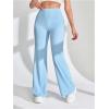 imageSHENHE Womens Flare Leggings High Waisted Tummy Control Bell Bottom Yoga Workout Stretch PantsLight Blue