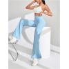 imageSHENHE Womens Flare Leggings High Waisted Tummy Control Bell Bottom Yoga Workout Stretch PantsLight Blue