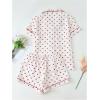 imageSHENHE Womens Floral Sleepwear Nightwear Button Pajama Set 2 Piece Casual Top and ShortsWhite Red Heats