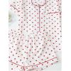 imageSHENHE Womens Floral Sleepwear Nightwear Button Pajama Set 2 Piece Casual Top and ShortsWhite Red Heats