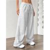 imageSHENHE Womens Low Rise Loose Sweatpants Y2k Elastic Waist Wide Leg Lounge Sweat PantsLight Grey