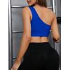 imageSHENHE Womens One Shoulder Cut Out Sports Bra Workout Gym Yoga Crop TopsRoyal Blue