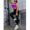imageSHENHE Womens One Shoulder Cut Out Sports Bra Workout Gym Yoga Crop TopsViolet Purple