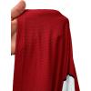 imageSHENHE Womens Oversized Jersey Shirt Y2k Letter Print Drop Shoulder V Neck Loose Mesh Tee TopsRed