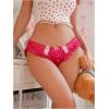 imageSHENHE Womens Satin Bikini Panty Tanga Ruffle Trim Bow Low Rise Underwear BriefHot Pink