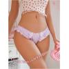 imageSHENHE Womens Satin Bikini Panty Tanga Ruffle Trim Bow Low Rise Underwear BriefMauve Purple