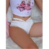 imageSHENHE Womens Satin Underwear Frilly Lace Trim Silky Bow Back Cute Low Rise Brief Panty Black Medium