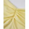 imageSHENHE Womens Y2k Sets 2 Piece Outfits Low Rise Ruched Ruffle Mini Skirt and Crop Tank Top SetYellow